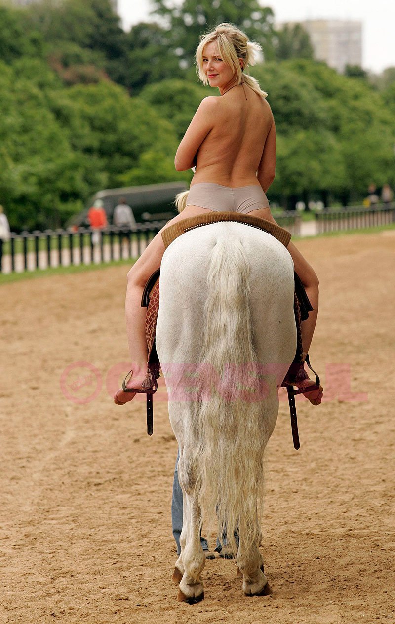 Naked girls on horses