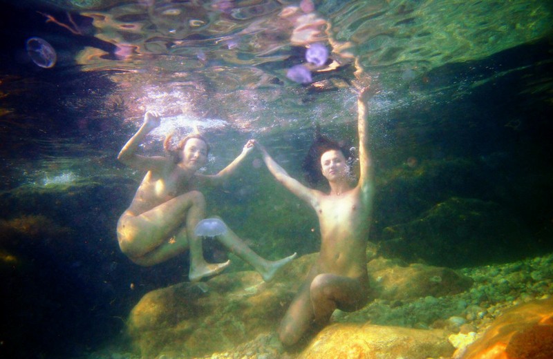 Girls under water