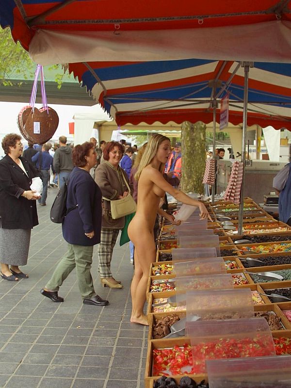 Nude at the market