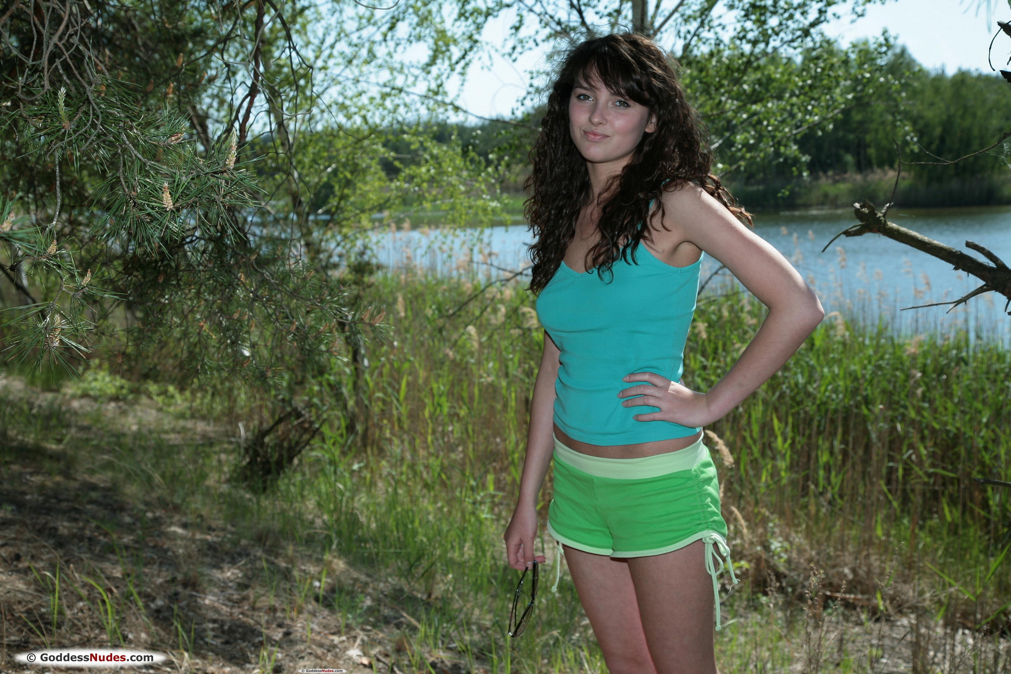 ksussa-green-shorts-nude-by-the-lake-pussy-goddessnudes-01