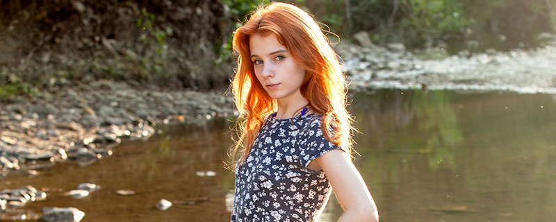 Lily – Skinny redhead by the river
