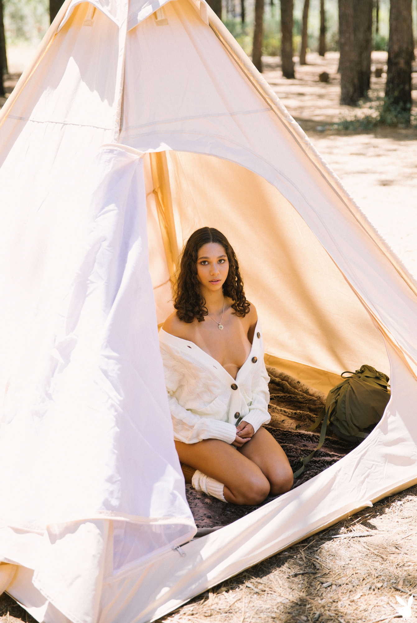 maia-serena-tranquil-setting-naked-brunette-tent-woods-playboy-10