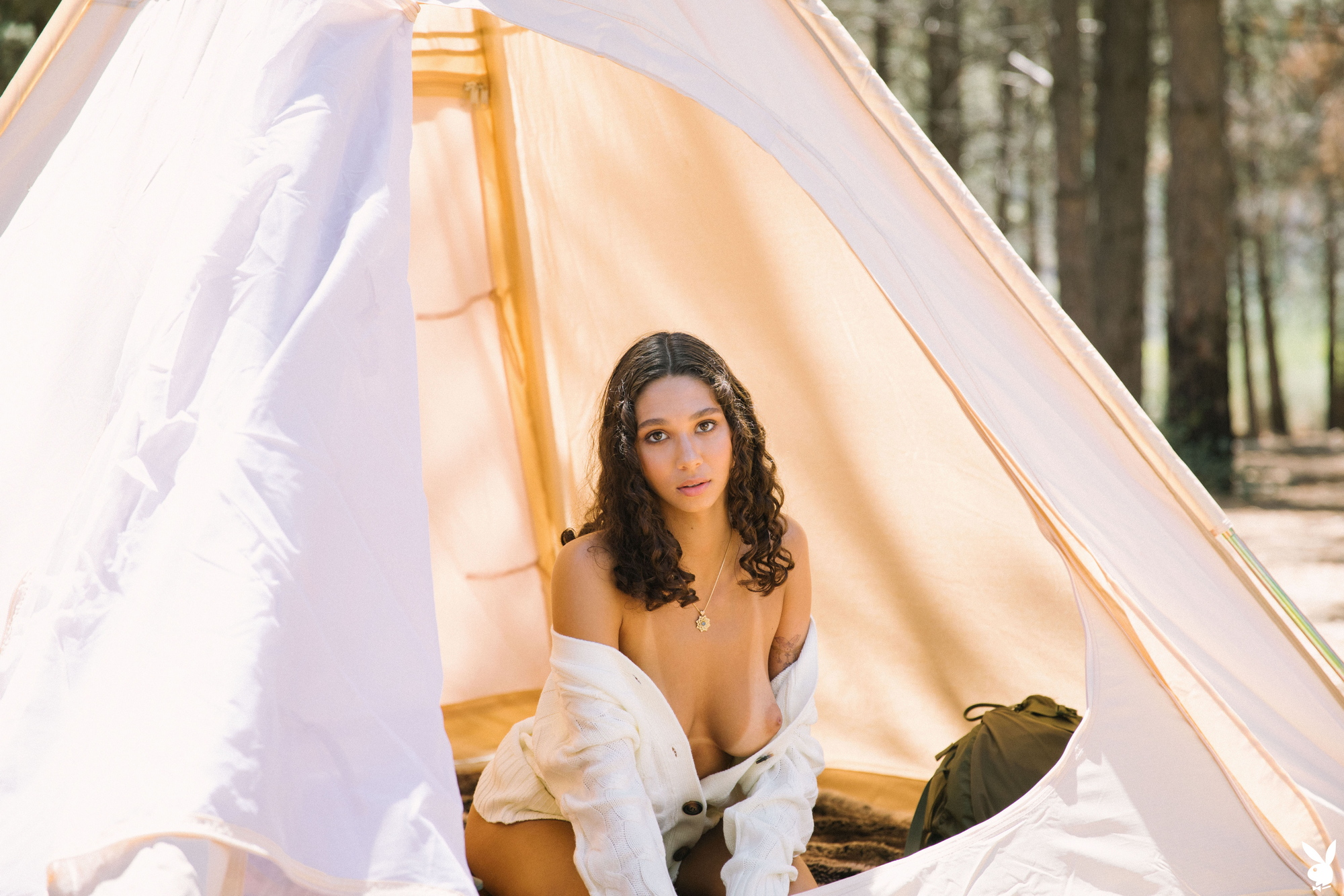 maia-serena-tranquil-setting-naked-brunette-tent-woods-playboy-11