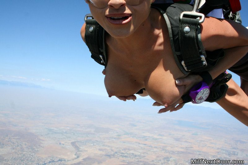 Naked skydiving. 