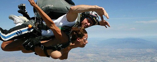 Naked skydiving