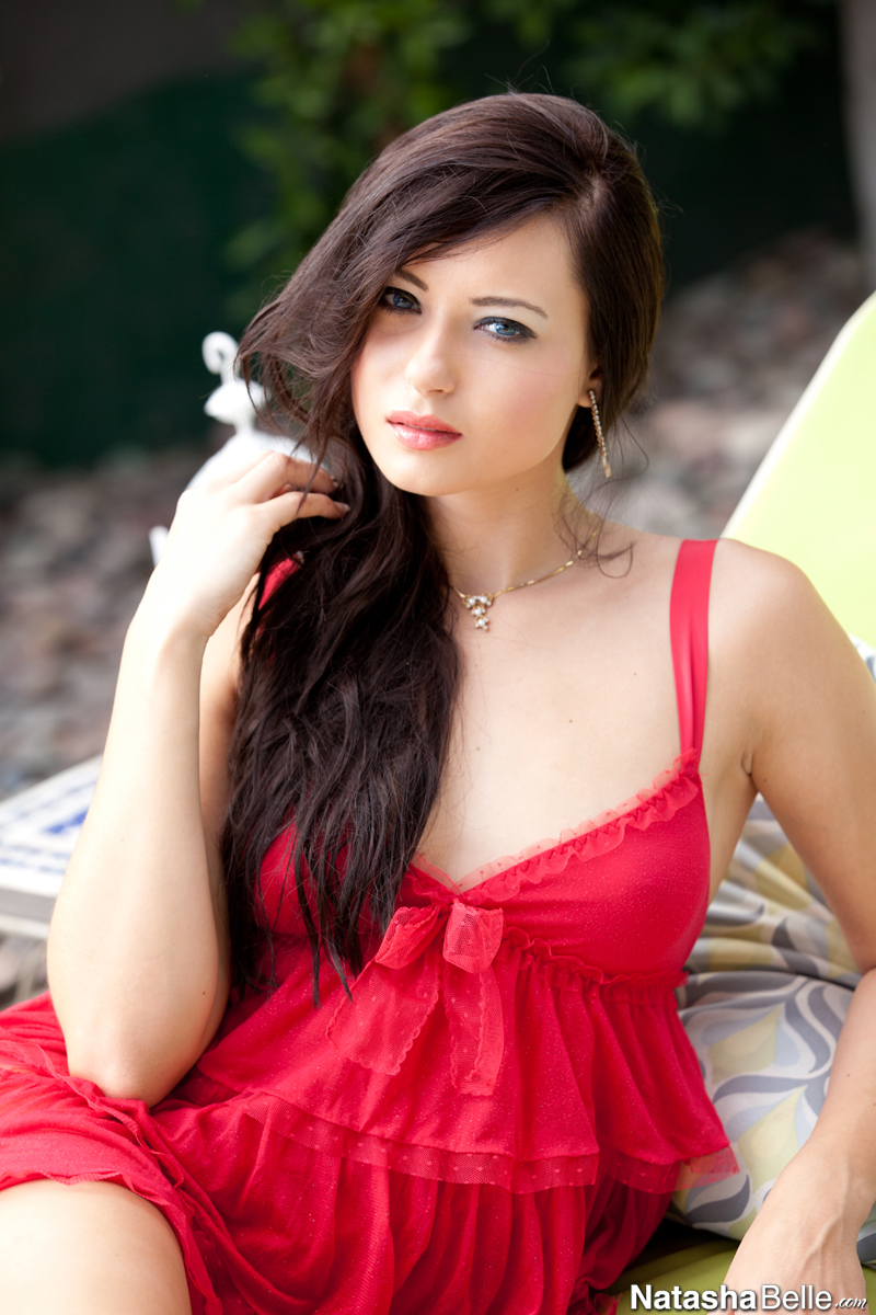 natasha-belle-topless-red-dress-07