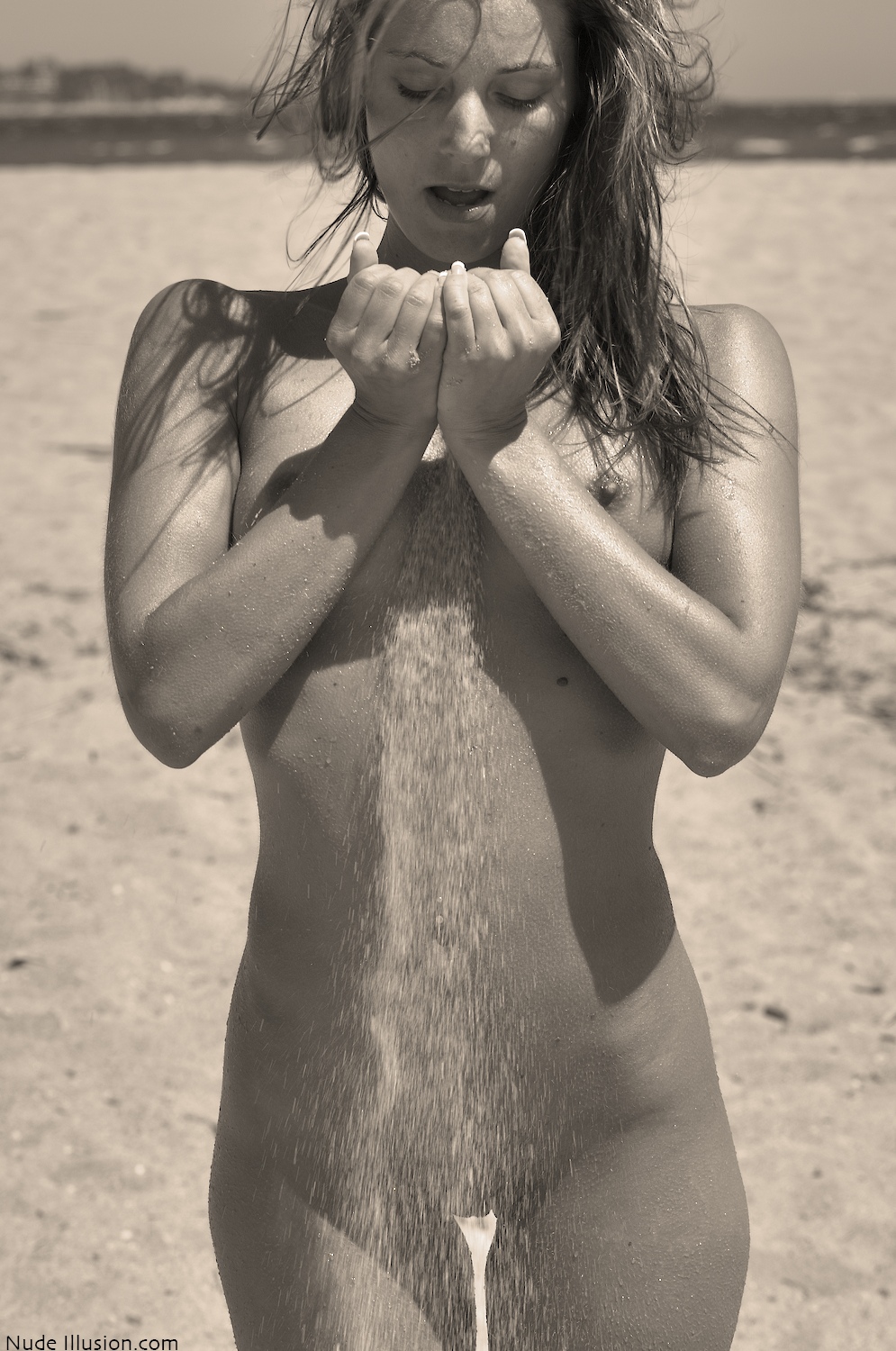 two-amateur-girls-naked-beach-black-white-photos-33