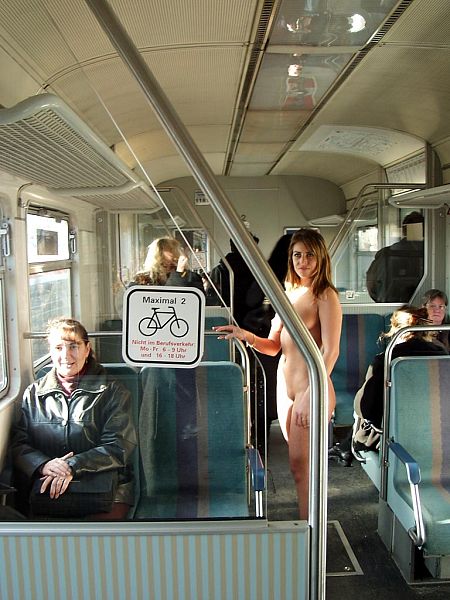 Naked in train