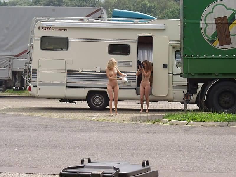 Girls nude in public