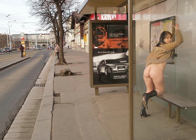 Nude on street